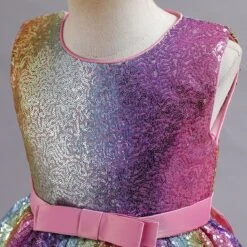 Kids Girls' Dress Sequin Colour Sleeveless Wedding Party Birthday Patchwork Bow Princess Sweet Polyester Asymmetrical Tulle Dress Flower Girl's Dress Summer Spring 4-12 Years Multicolor Pink Purple -Slay Clothing Shop f23d02af b490 4664 805b 2012e382e135
