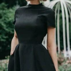 Women's Black Dress Plaid Dress Party Dress Midi Dress Black White Blue Short Sleeve Pure Color Ruched Summer Spring Fall Crew Neck Elegant Office Wedding Guest Birthday 2023 S M L XL XXL -Slay Clothing Shop f2d25ce5 06c4 44bc bd5e 19206313ec30