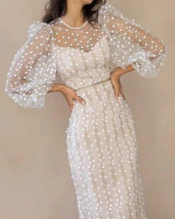 Women's Party Dress Lace Dress Sheath Dress Knee Length Dress White Long Sleeve Pure Color Lace Winter Fall Spring Crew Neck Elegant Winter Dress Birthday Wedding Guest 2023 S M L XL -Slay Clothing Shop f460a9ed 0b02 4369 bf35 fd1da2e90c54