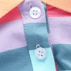 Kids Girls' Dress Rabbit Stripe Short Sleeve Outdoor Embroidered Button Fashion Streetwear Daily Cotton Knee-length Casual Dress Summer Dress Summer Spring 3-7 Years Pink Purple -Slay Clothing Shop f47ae229 aebb 439d 8616 1c51123b9109