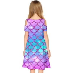 Kids Little Girls' Dress Mermaid Princess Party Color A Line Dress Daily Holiday Vacation Print Green Purple Pink Short Sleeve Casual Cute Sweet Dresses Spring Summer Regular Fit 3-12 Years -Slay Clothing Shop f59d990d aa13 427b 92a9 98d77ff9f469