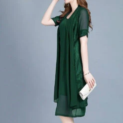 Women's Dress Set Two Piece Dress Chiffon Dress Midi Dress Black Red Royal Blue Short Sleeve Pure Color Lace Summer Spring Crew Neck Stylish 2023 M L XL XXL 3XL 4XL -Slay Clothing Shop f6c16d5a 263f 40ec a499 c96606421407