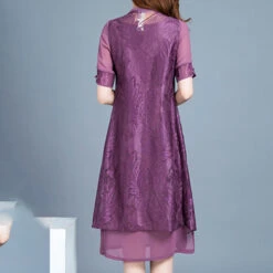 Women's Dress Set Two Piece Dress Chiffon Dress Midi Dress Black Red Royal Blue Short Sleeve Pure Color Lace Summer Spring Crew Neck Stylish 2023 M L XL XXL 3XL 4XL -Slay Clothing Shop f887083f aca2 45f5 b6b6 e7cbc052e7a1