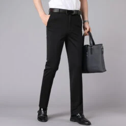 Men's Dress Pants Trousers Pocket Straight Leg Solid Colored Comfort Wedding Office Business Streetwear Casual Black Deep Blue Micro-elastic -Slay Clothing Shop f8ed7107 ef5d 48f4 832e 9ea431588584