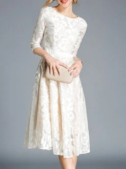 Women's Party Dress Lace Dress Cocktail Dress Midi Dress Apricot Gray 3/4 Length Sleeve Floral Lace Summer Spring Fall Crew Neck Active Evening Party Wedding Guest Vacation Slim 2023 S M L XL XXL 3XL -Slay Clothing Shop ff549c81 d999 4c69 a3c4 8dc2e149970c